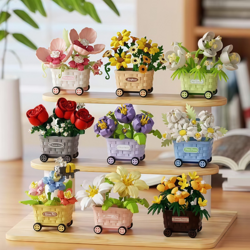 Gardening Tools Girls - Flower cart surprise blind box DIY