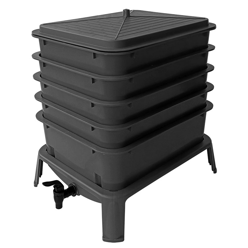 Compost Bin - Heavy Duty 50L 5-Tray Worm Farm