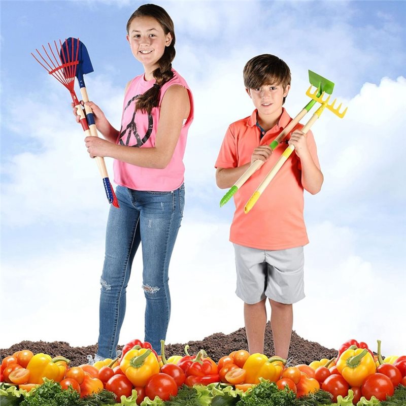 Gardening Tools Kids Set - B05C-Garden Tool Set For Kids 4-Piece-Wooden-Leaf