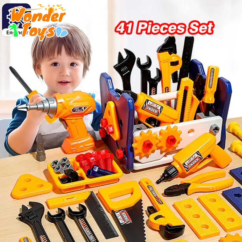Gardening Tools Girls - 41Pieces Set with Electric Drill Children