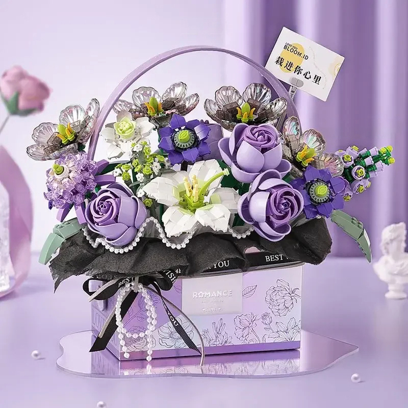 Creative Pink Rose Basket Bouq - Gardening Tools Girls review and price
