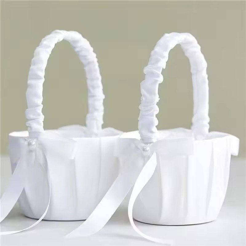 Wedding White Satin Bow Flower - Gardening Tools Girls review and price