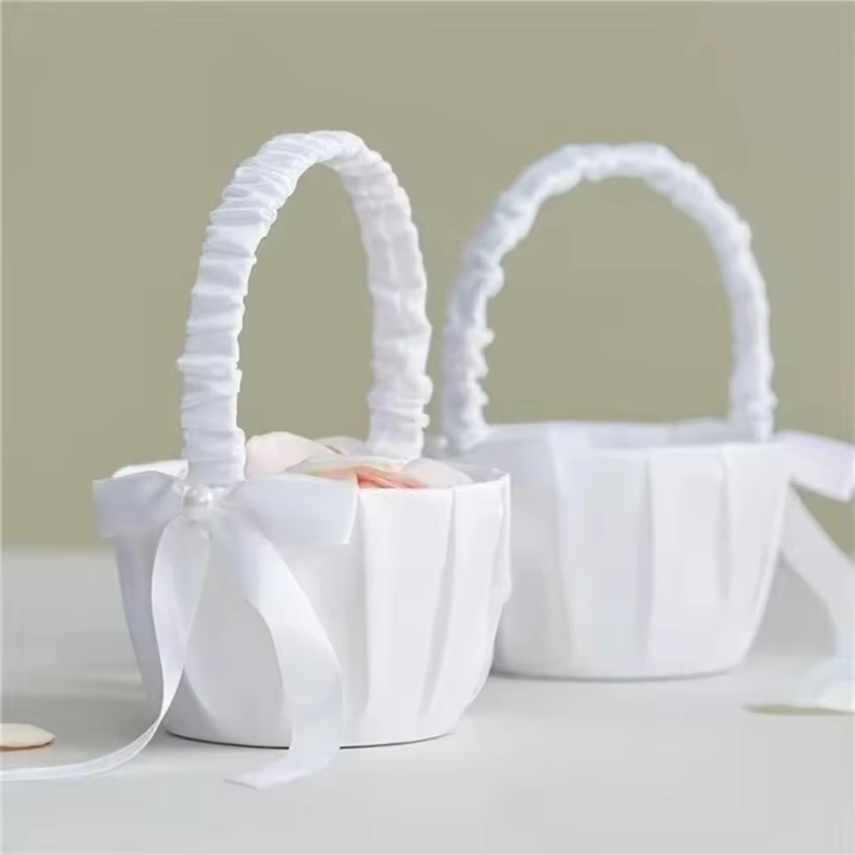 Wedding White Satin Bow Flower - Gardening Tools Girls review and price