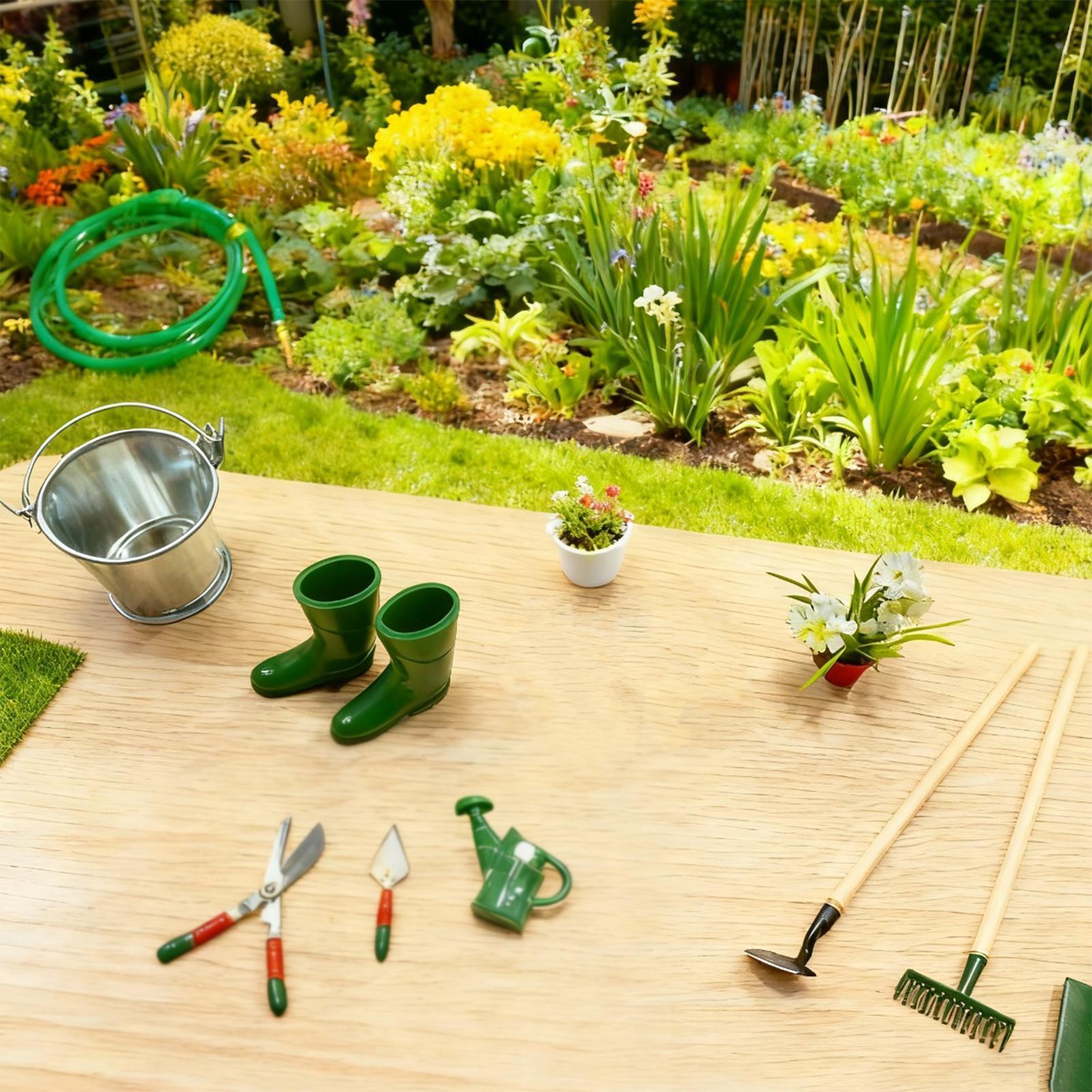 Miniature Gardening Decor Real - Gardening Tools Girls review and price