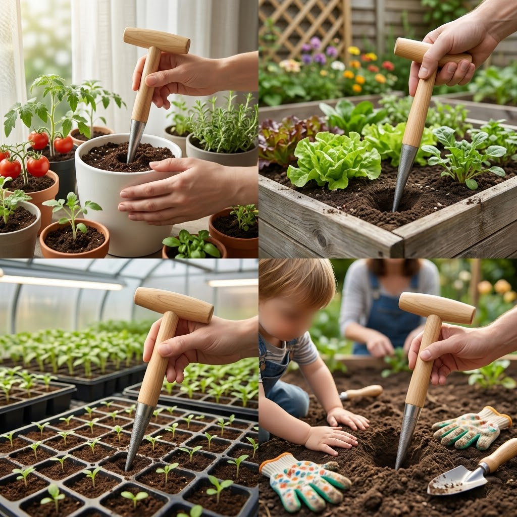 Wood Handle Hand Dibber Garden - Gardening Tools For Digging review and price