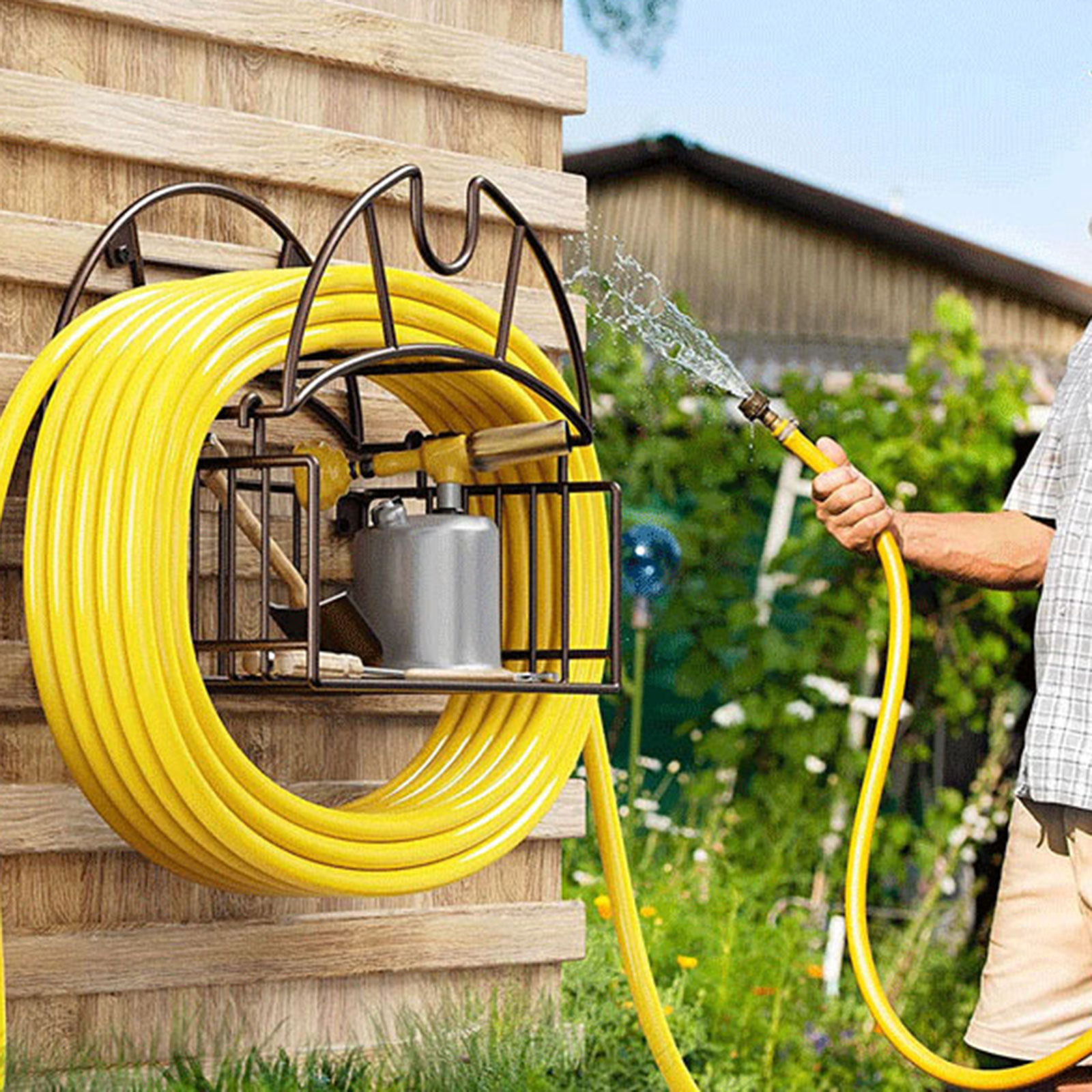 Wall Mount Garden Hose Holder  - Gardening Tools Rack review and price