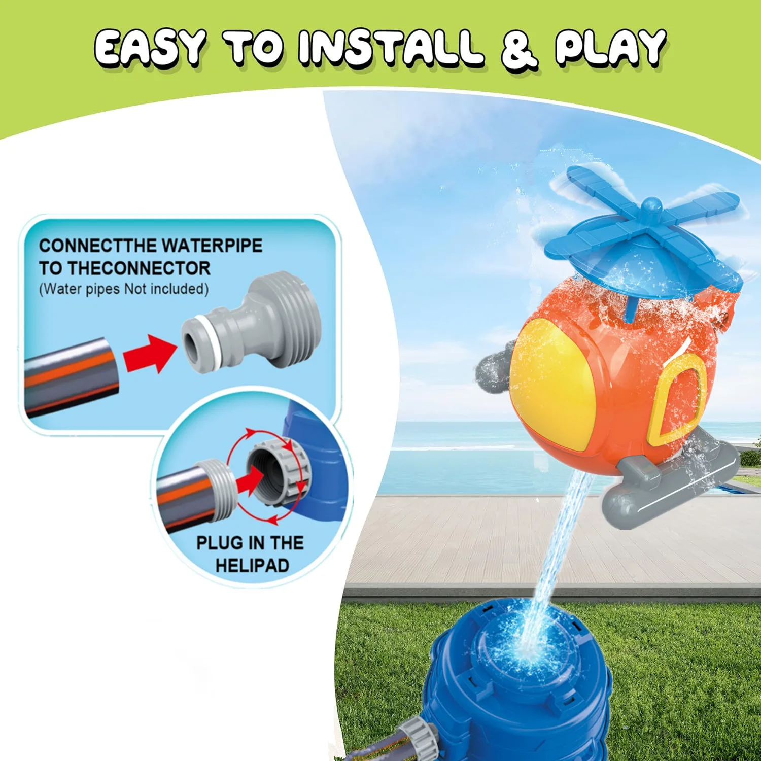 Helicopter Sprinkler Water Toy - Gardening Tools Girls review and price
